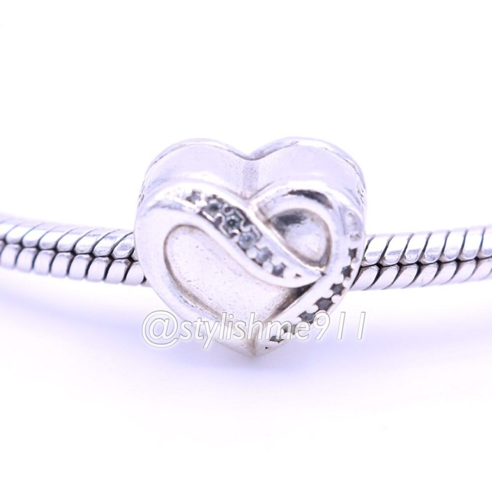 Authentic PANDORA Sterling Silver Ribbon of Love Charm
